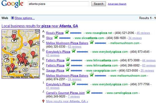 Google Local Search Maps Example